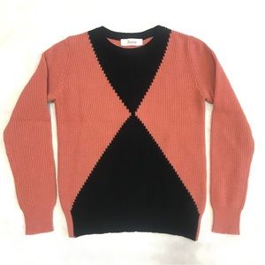 Cashmere blend retro geometric sweater